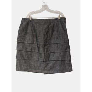Catos Womens Plus Straight Tiered Skirt Size 18W Modest Gray